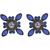 Behave Vintage oorknop - blauw -