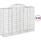 vidaXL Schanskorven 30 st gewelfd 200x50x140/160 cm ijzer