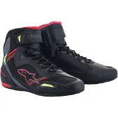 Alpinestars Faster-3 Rideknit Zwart Rood Geel Fluo Motorschoenen Maat US 12.5