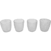 Dulaire Waxinelichthouder Wit Glas - Set 4