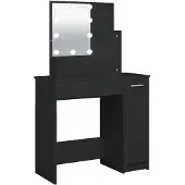 vidaXL Kaptafel met LED-verlichting 86,5x35x136 cm zwart