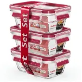 Tefal MasterSeal Glass - Vershouddozenset - 3-delig - Glas - Stapelbaar