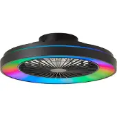 Brilliant G93854/06 Mazzaro LED Plafondlamp 48,5 cm Met Ventilator Zwart