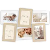 Zep - Houten multi Fotolijst Favignana Bruin / Wit voor 6 foto's 10x15 (formaat 48x34 cm) - DB886