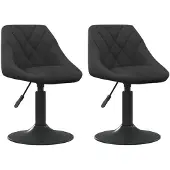 vidaXL Eetkamerstoelen draaibaar 2 st fluweel zwart