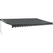 vidaXL Luifel uittrekbaar 5x3 m stof en aluminium antracietkleurig
