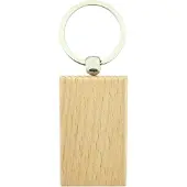 Combicraft Blanco houten sleutelhanger rechthoek 51x32mm - verpakking 10 stuks
