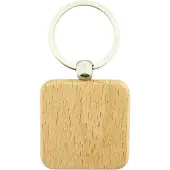 Combicraft Blanco houten sleutelhanger vierkant 40x40mm - verpakking 10 stuks