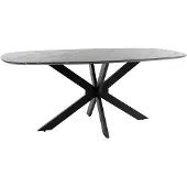AnLi Style Eetkamertafel 180 deens ovaal (Zwart, 180x90x77cm)