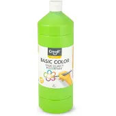 Creall Plakkaatverf - Lichtgroen - licht groene schoolverf - fles 1000ML - Gemaakt in Nederland - professionele kwaliteit - basic color - vegan - glutenvrij