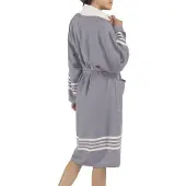 Lalay Gevoerde hamam badjas Krem Sultan dark grey van Lalay