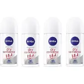 Nivea Dry Confidence Deo Roller - 4 x 50 ml