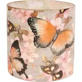 Baroque - Waxinelichtjeshouder - Waxinelichthouder met Vlinders 15 cm - Roze - Glas - 15x15x15 - Glass