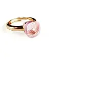 Sophie Ring in zilver geelgoud verguld model pomellato lichtroze steen