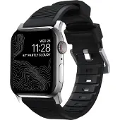Nomad Rugged band FKM voor de Apple Watch | 44/45/46/49 mm - Zilver / Zwart