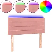 vidaXL Hoofdbord LED 100x5x78/88 cm fluweel roze