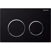 Geberit Omega 20 bedieningsplaat 2-knops front/planchetbediening Zwart-Chroom-Zwart
