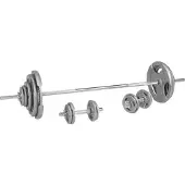 Gorilla Sports Halterset 100 kg Gripper Gietijzer - Schroefsluiting 30 mm