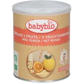 Babybio Biologische 3 Vruchtengranen met Quinoa – Biologische Babyvoeding - Babygranen – vanaf 6 Maanden 220 g Poeder