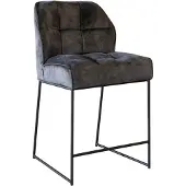 Bronx Velvet barkruk Janna antraciet 70 cm.