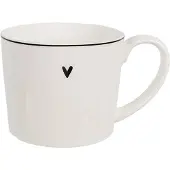 Clayre & Eef Mok 275 ml Wit Keramiek Hart Drinkbeker Wit Drinkbeker