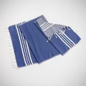 Lalay Kleine hamamdoek Krem Sultan royal blue van Lalay