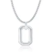 Mendes Herenketting met Minimalistische Geometrische Hanger - Zilver