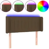vidaXL Hoofdbord LED 83x16x78/88 cm stof donkerbruin