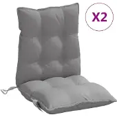 vidaXL Stoelkussens 2 st lage rug oxford stof grijs