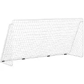 vidaXL Voetbaldoel met net 366x122x182 cm staal wit