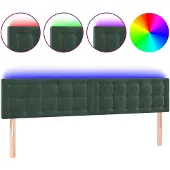 vidaXL Hoofdbord LED 180x5x78/88 cm fluweel donkergroen
