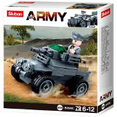 Sluban Army WW2 Pantservoertuig bouwspeelgoed kinderen vanaf 6 jaar – Constructiespeelgoed modelbouw militair voertuig – bouwdoos met 79 bouwstenen en 1 minifiguur – M38-B0680C