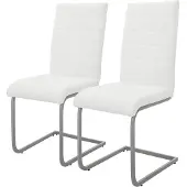 ML-Design Set van 2 eetkamerstoelen Levi kunstleer | kunstleer wit 40x102x57 cm eetkamerstoelen | NADUVI