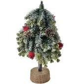 Clayre & Eef Kerstdecoratie Kerstboom 12x12x24 cm Groen Kunststof Groen