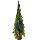 Clayre & Eef Kerstdecoratie Kerstboom 12x12x38 cm Groen Kunststof Groen