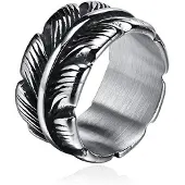 Mendes Jewelry Ring voor Mannen - Veer Zilver-21mm
