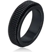 Mendes Jewelry Mesh Ring - Spinner Black-17mm