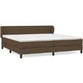vidaXL Boxspring met matras stof donkerbruin 200x200 cm