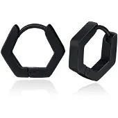 LGT JWLS Heren Oorbellen - Hexagon Zwart