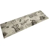 vidaXL Keukenmat wasbaar koffieprint 45x150 cm fluweel grijs
