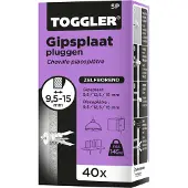 Toggler Plug Voor Gipsplaat Sp Kunststof - Diam. 8 Mm - 40 Stuks