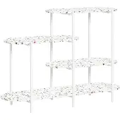 SoBuy FSB89-W Bijzettafel - Witte Compositiehout Sideboard met 4 Planken