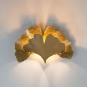 Holländer Wandlamp Ginkgo, messing / goud, Woon-/ Eetkamer, metaal, Design, wandlamp