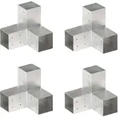 vidaXL Paalverbindingen 4 st Y-vorm 81x81 mm gegalvaniseerd metaal