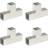 vidaXL Paalverbindingen 4 st T-vorm 81x81 mm gegalvaniseerd metaal