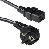 ACT AK5184 230V Stroomkabel Schuko CEE7/7 Male (Haaks)/C19 Zwart - 1,2 meter