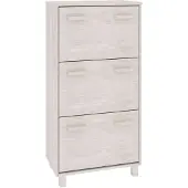 vidaXL Schoenenkast HAMAR 59,5x35x117 cm massief grenenhout wit