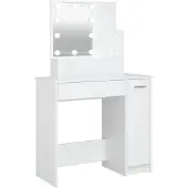 vidaXL Kaptafel met LED-verlichting 86,5x35x136 cm wit