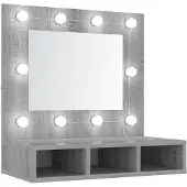 vidaXL Spiegelkast met LED-verlichting 60x31,5x62 cm grijs sonoma