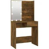 vidaXL Kaptafel met LED-verlichting 74,5x40x141 cm bruin eikenkleur